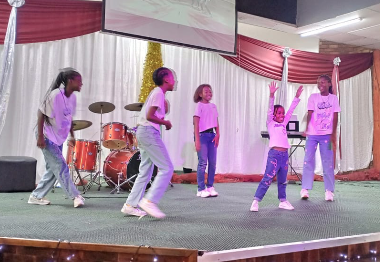 Children engaged in creative church activities